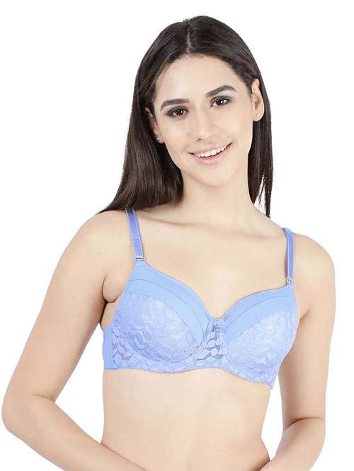 blue nylon balconette bra - 19740074 - Standard Image - 0