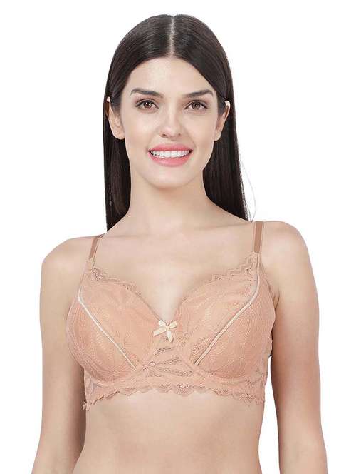 beige nylon balconette bra - 19740082 - Standard Image - 0