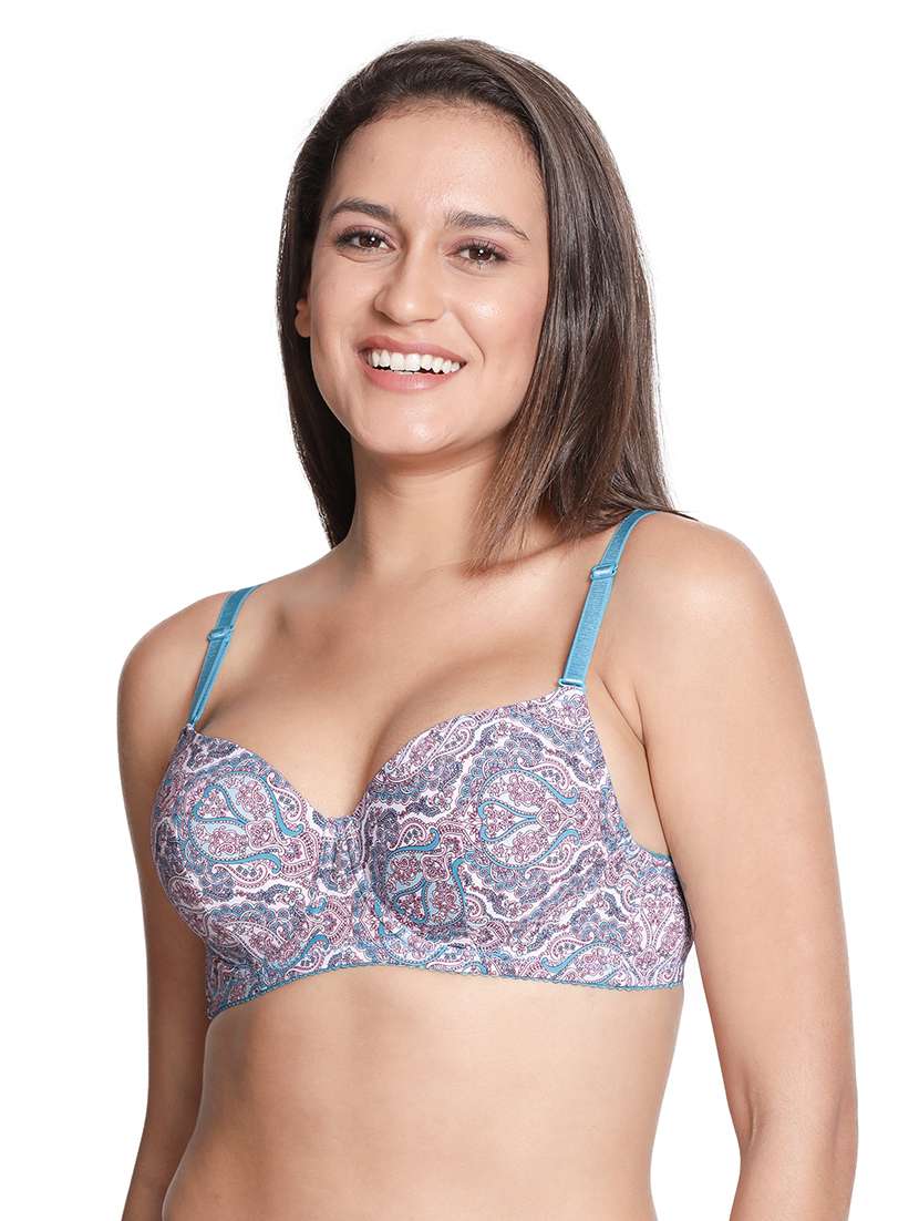 blue nylon tshirt bra