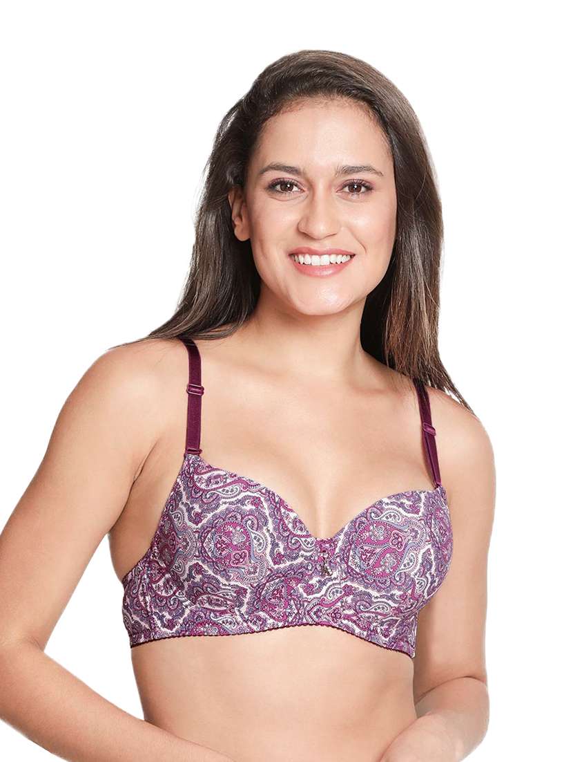 purple nylon tshirt bra
