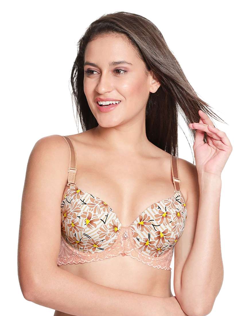 beige nylon tshirt bra