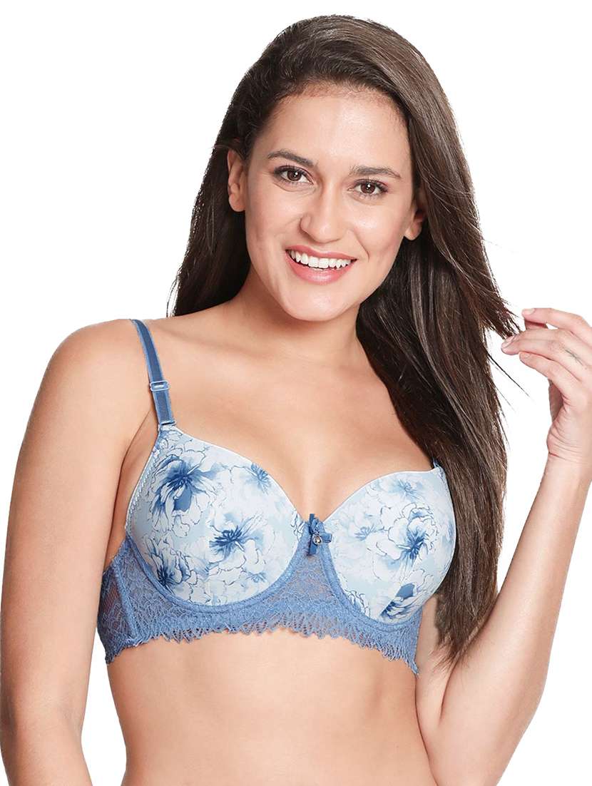 blue nylon tshirt bra