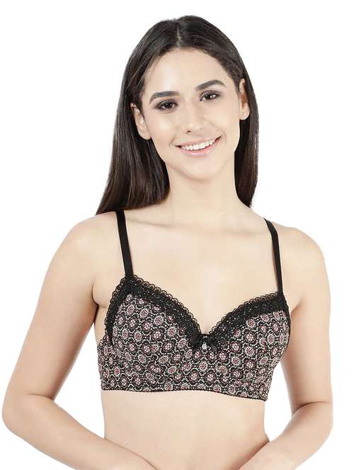 black nylon balconette bra - 19740097 - Standard Image - 0