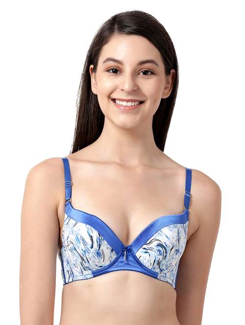 blue nylon push up bra - 19740108 -  Standard Image - 0
