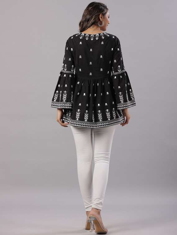 black printed regular tunic - 19740349 -  Standard Image - 3
