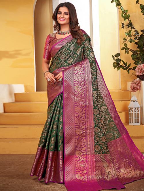 self designed woven saree with blouse - 19741194 - Standard Image - 0