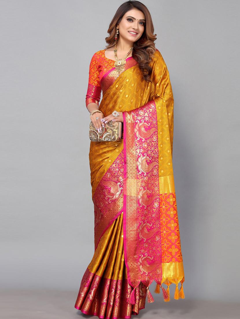 self designed woven saree with blouse - 19741234 -  Zoom Image - 0
