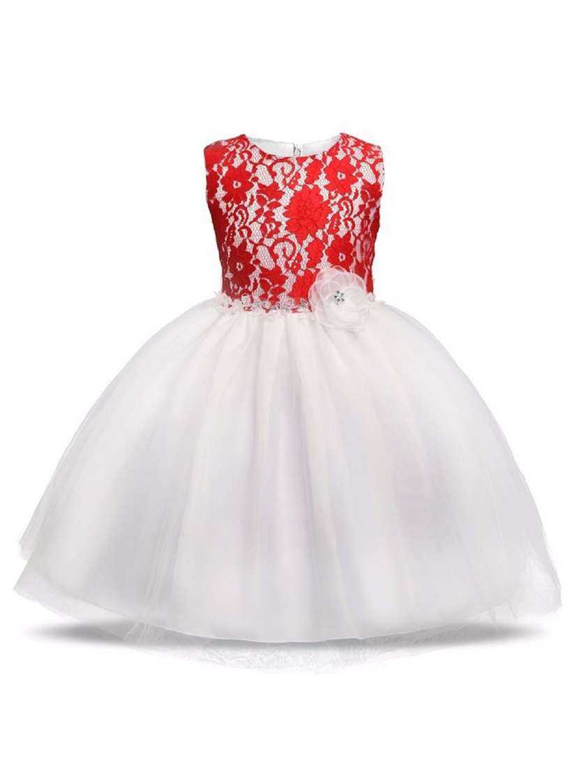 girls round neck sleeveless frock