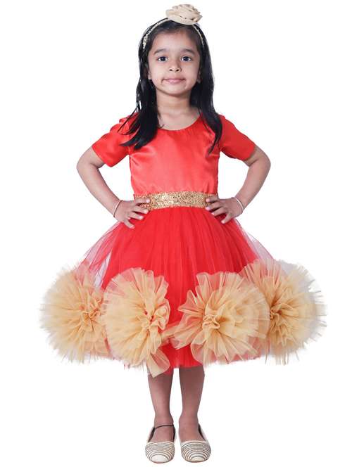 girls round neck short sleeves frock - 19743447 - Standard Image - 0