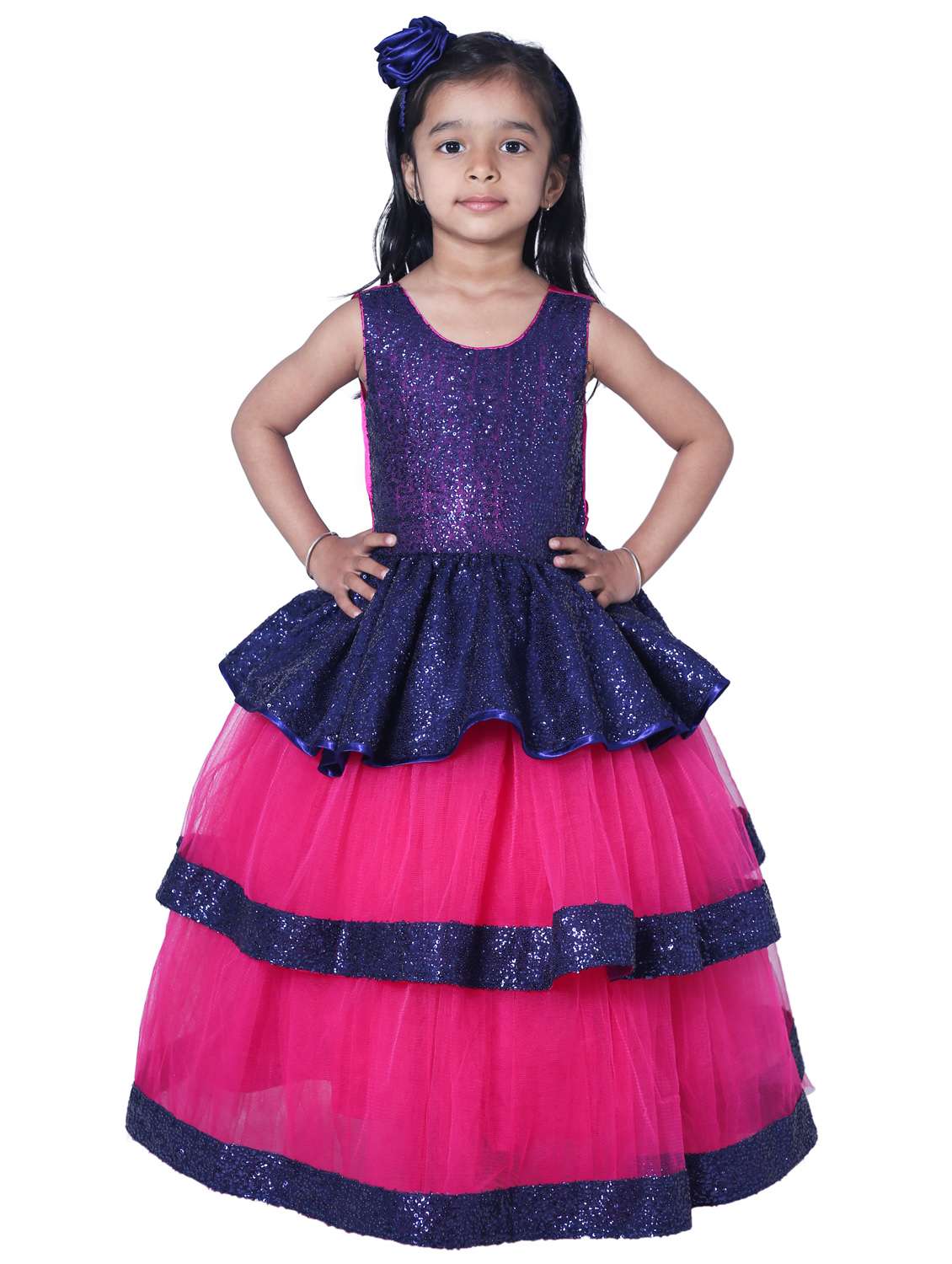 girls round neck sleeveless frock