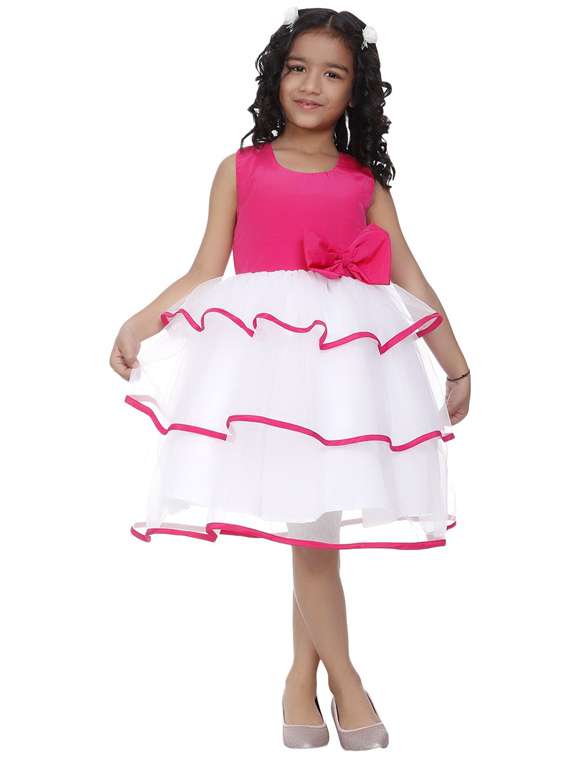 girls round neck sleeveless frock