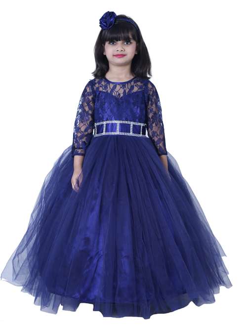 blue net party gown - 19743614 -  Standard Image - 0