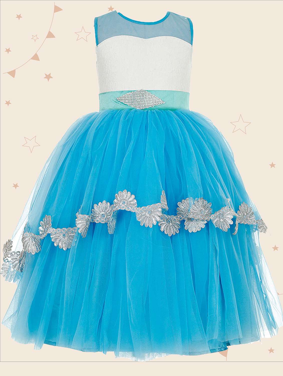 girls round neck sleeveless frock - 19743713 -  Zoom Image - 0