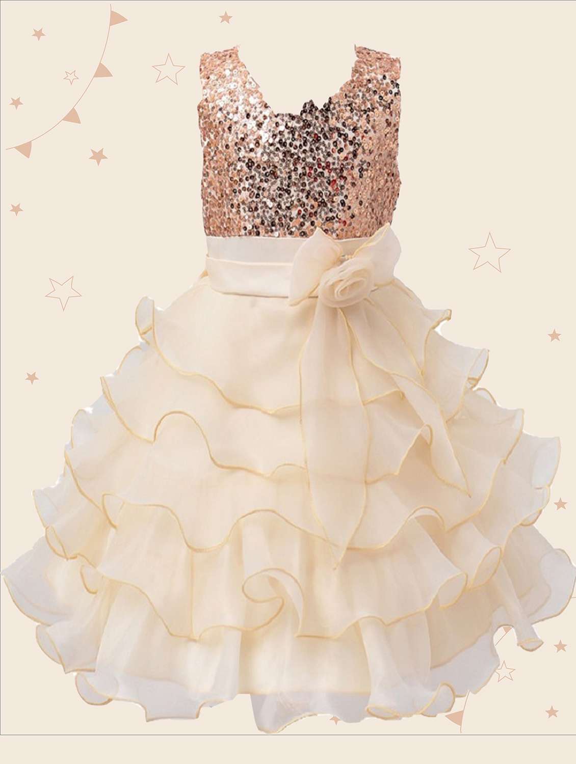 girls round neck sleeveless frock