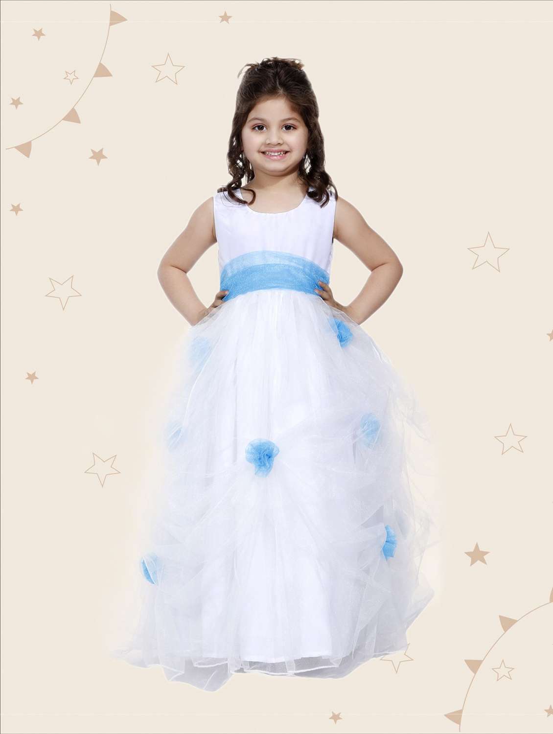girls round neck sleeveless frock
