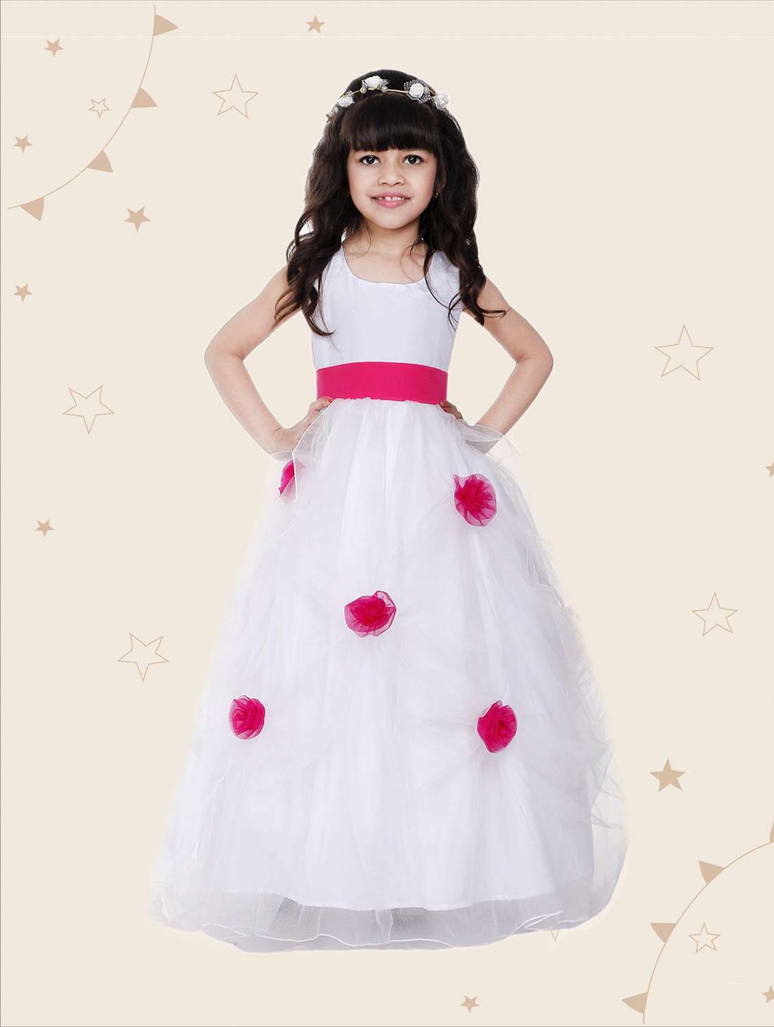girls scoop neck sleeveless frock