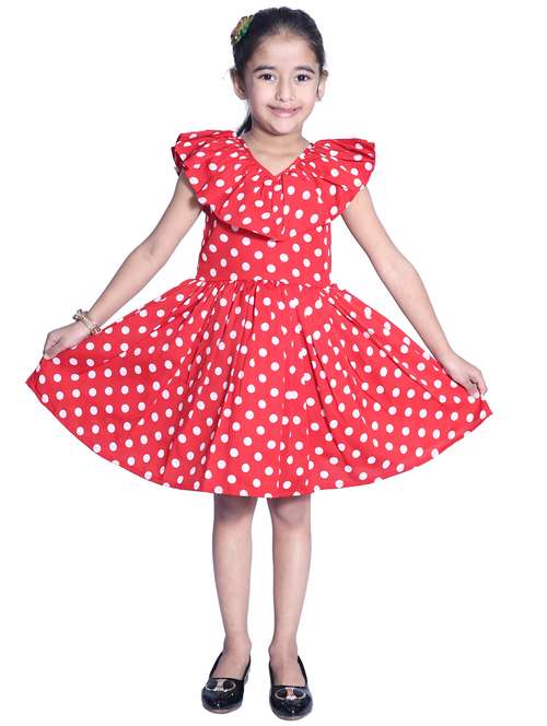 girls v neck cape sleeve frock - 19743866 -  Standard Image - 0