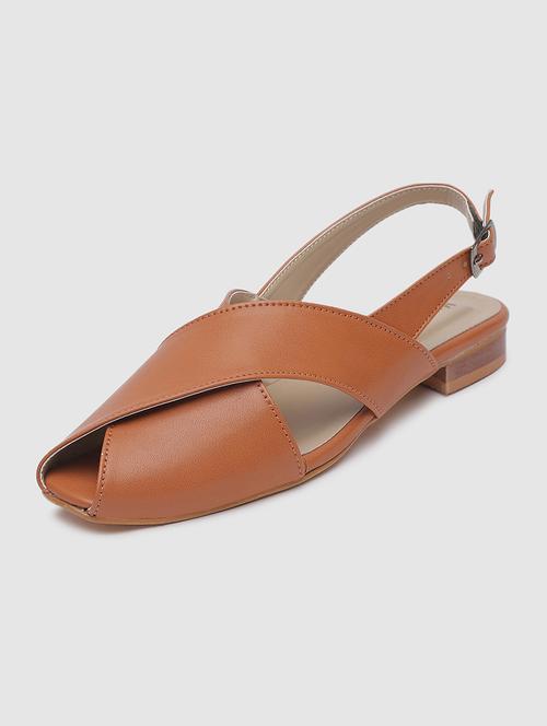 tan pu slip on flats - 19745186 -  Standard Image - 0