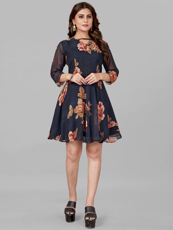women's fit & flare floral dress - 19745427 - Zoom Image - 0