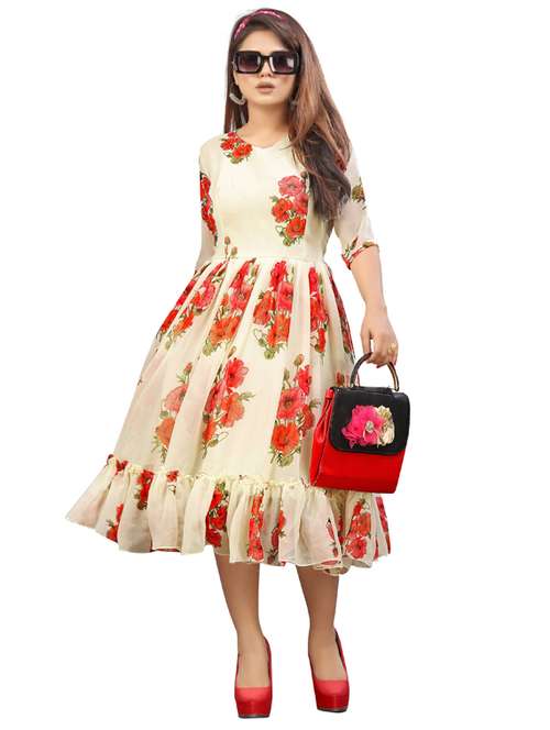 women's tiered dress floral dress - 19745431 - Standard Image - 0