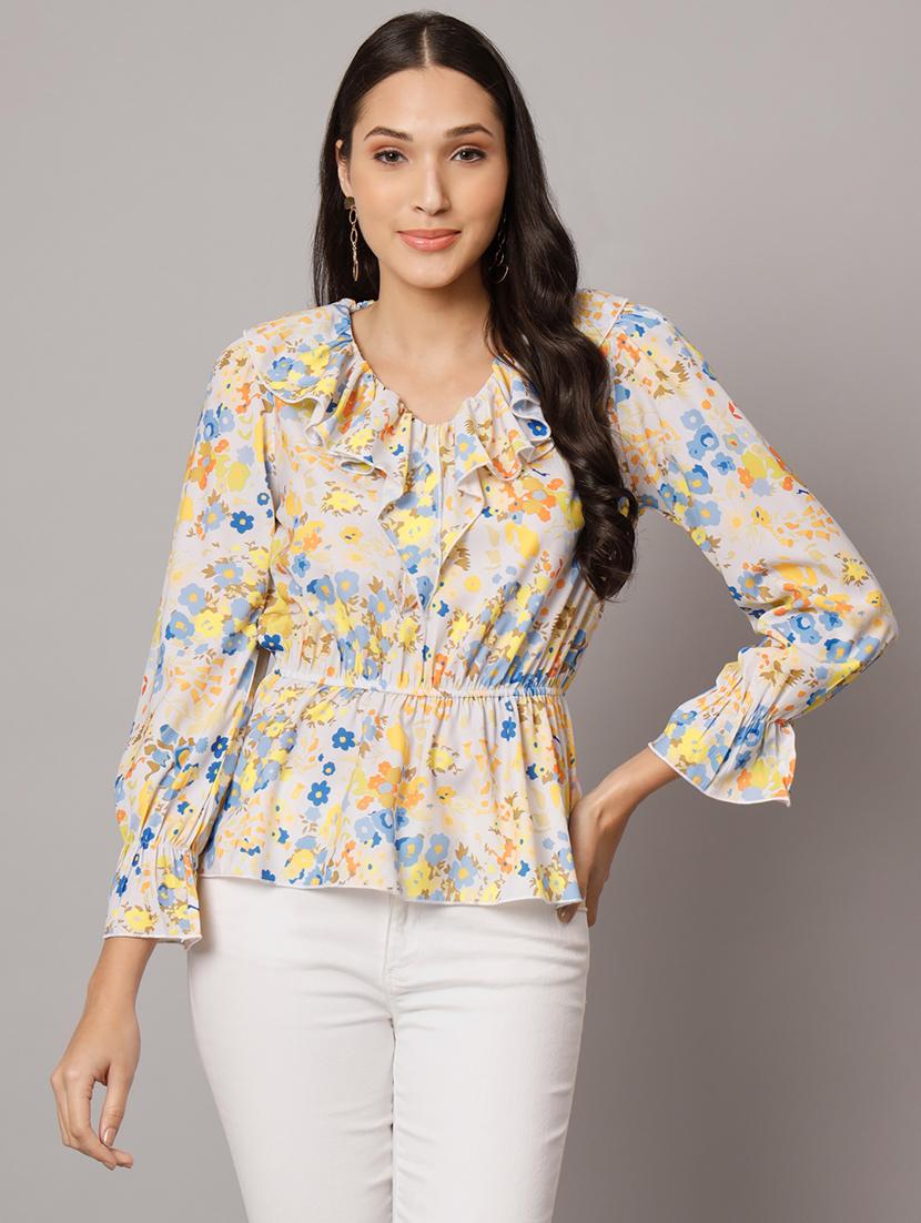 women's peplum v neck top - 19745501 - Zoom Image - 0