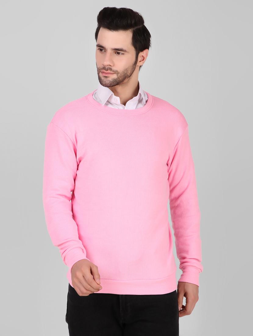 pink solid crew neck pullover - 19745790 -  Zoom Image - 0