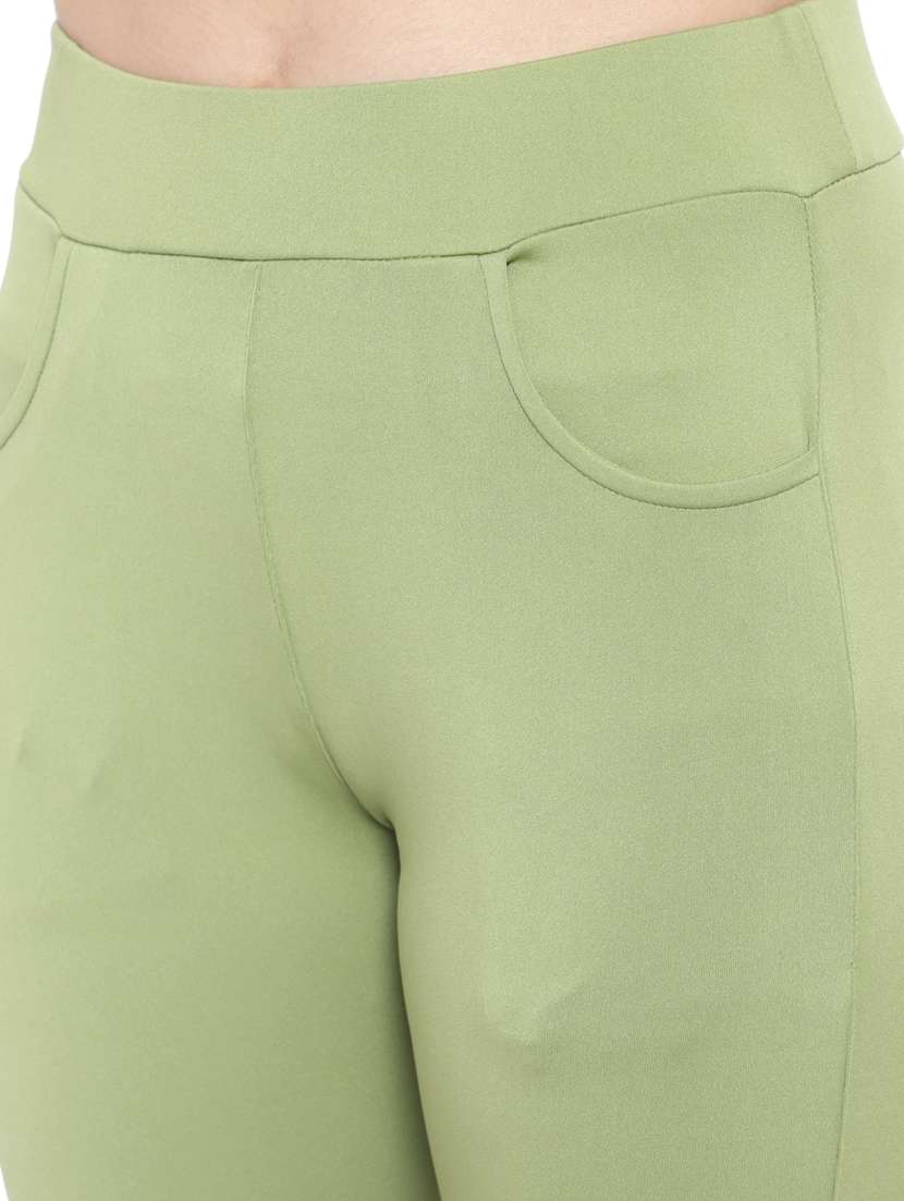 green polyester jeggings - 19745800 -  Standard Image - 3