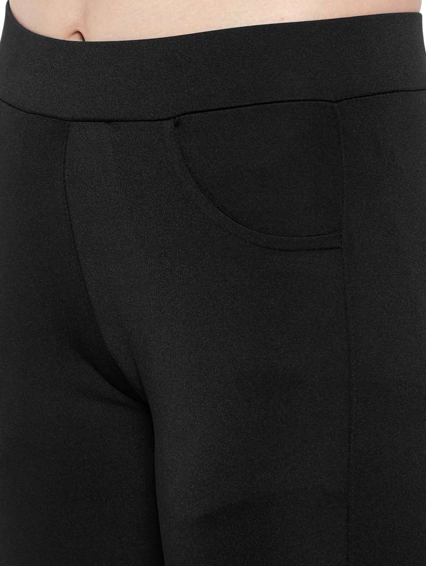 black polyester jeggings - 19745807 -  Standard Image - 3