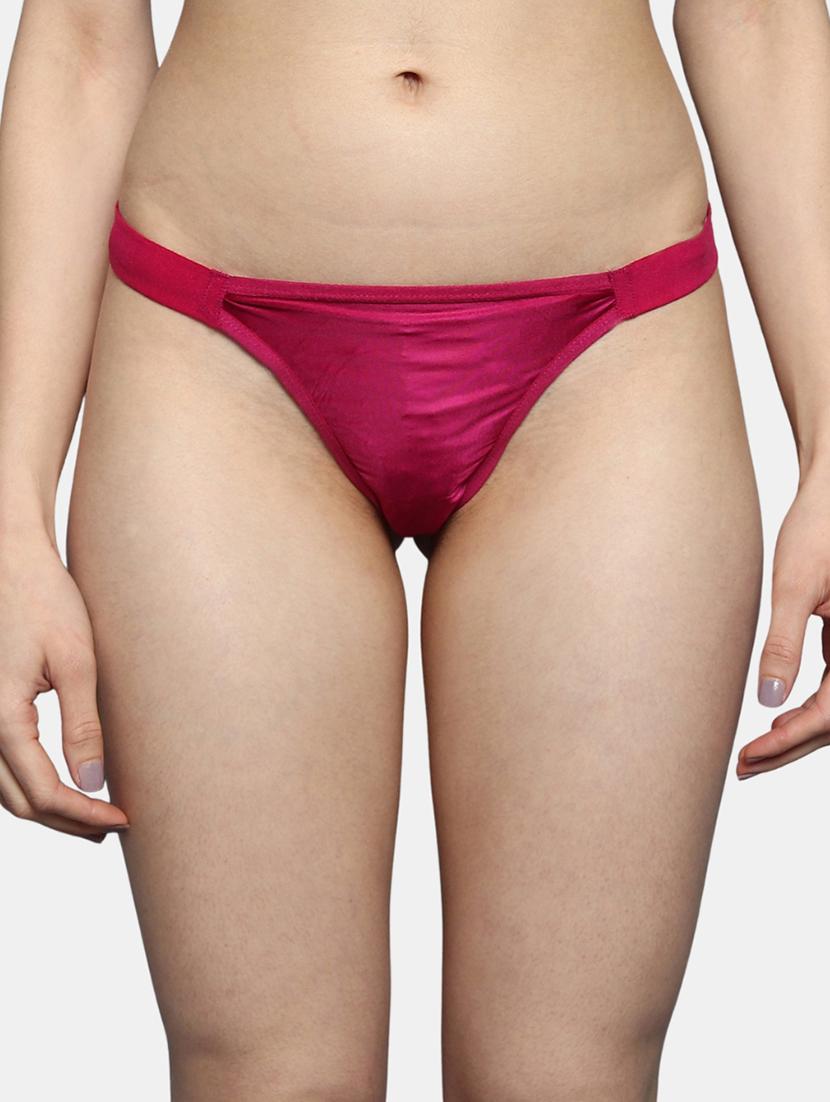 purple lycra thongs panty - 19746200 - Zoom Image - 0