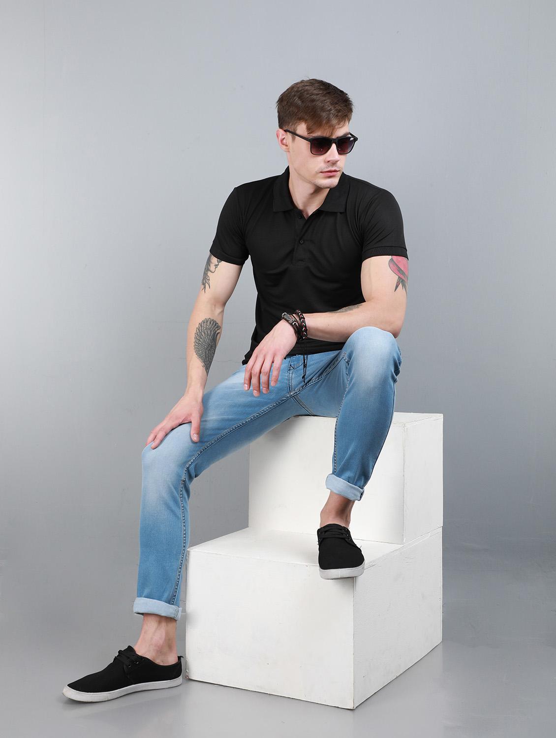 solids cotton polo t-shirt - 19748965 - Standard Image - 3
