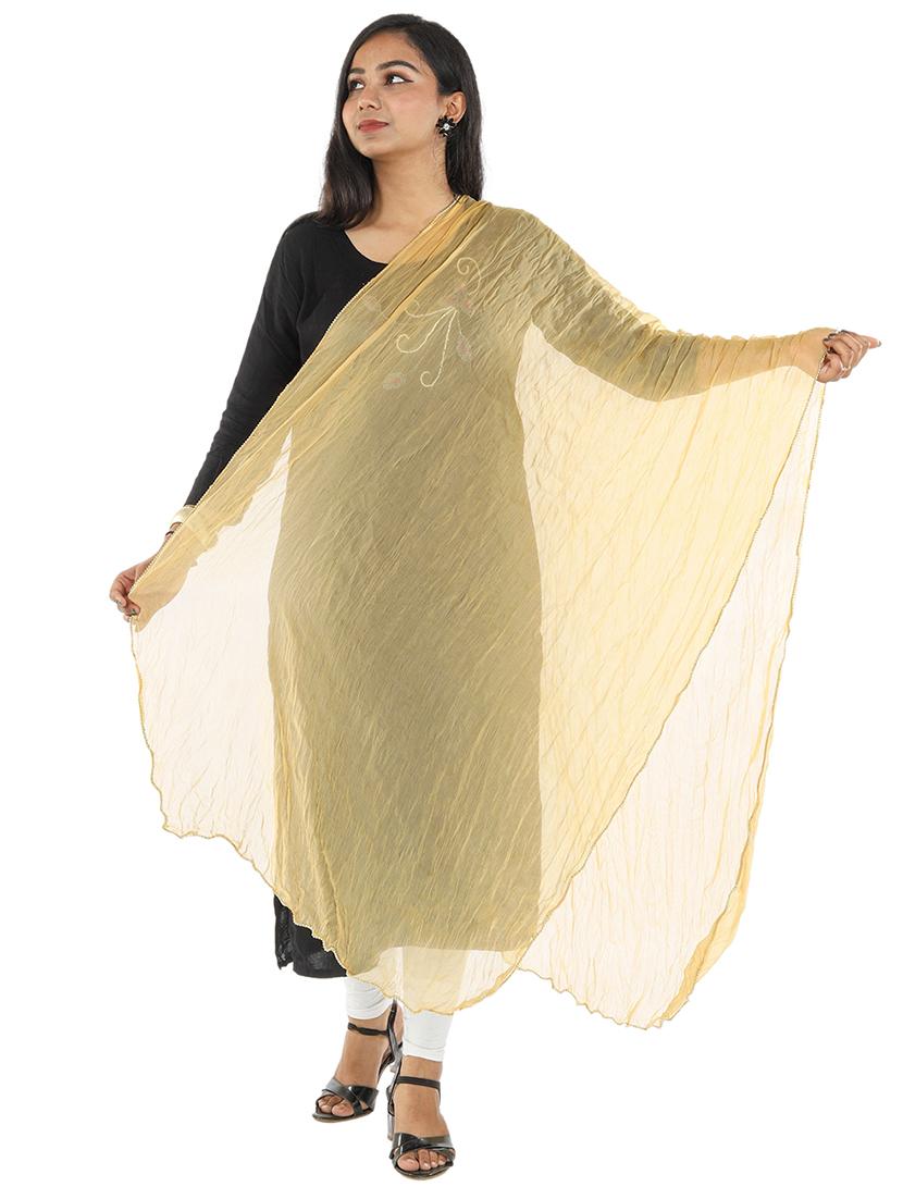 beige chiffon dupatta - 19749589 -  Zoom Image - 0