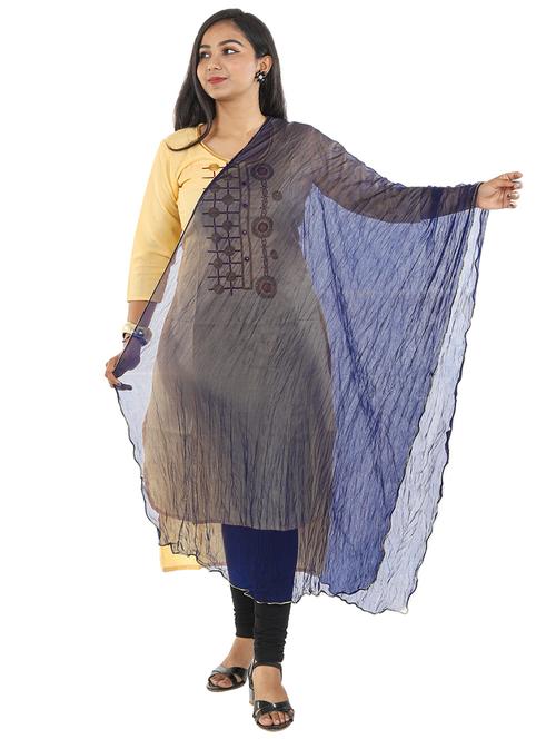 navy chiffon dupatta - 19749723 - Standard Image - 0