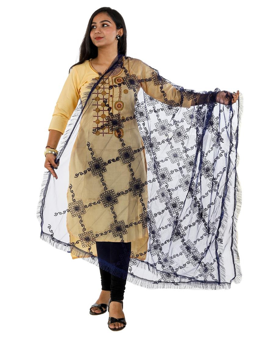 self design embroidered dupatta - 19749743 - Zoom Image - 0