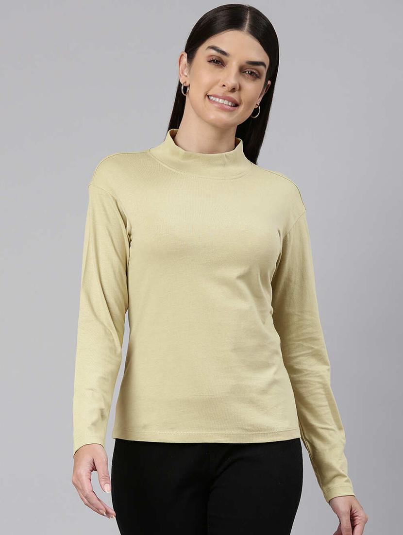 high neck solid regular top - 19749975 - Zoom Image - 0