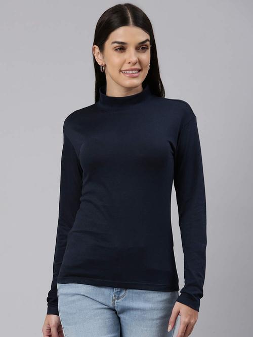 high neck solid regular top - 19749976 - Standard Image - 0