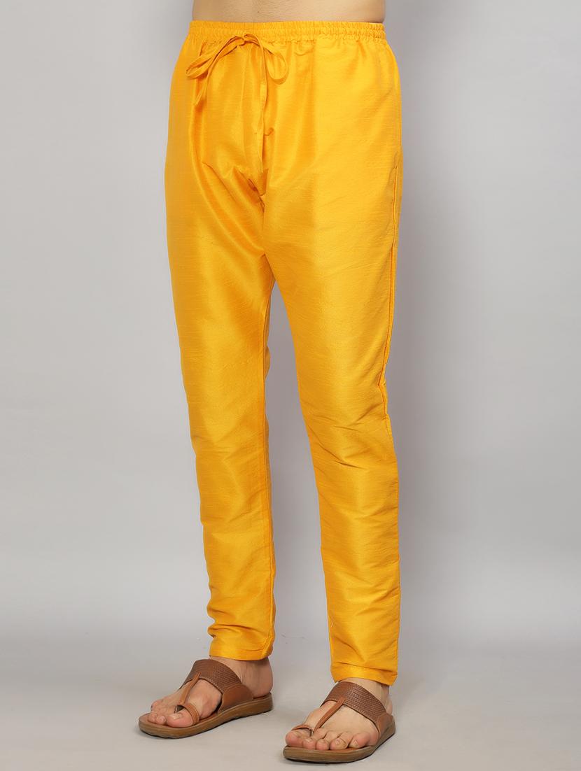 yellow kurta pyjama with jacket ethnic wear set - 19750204 - Standard Image - 5