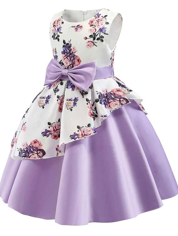 Girls Round Neck Sleeveless Frock