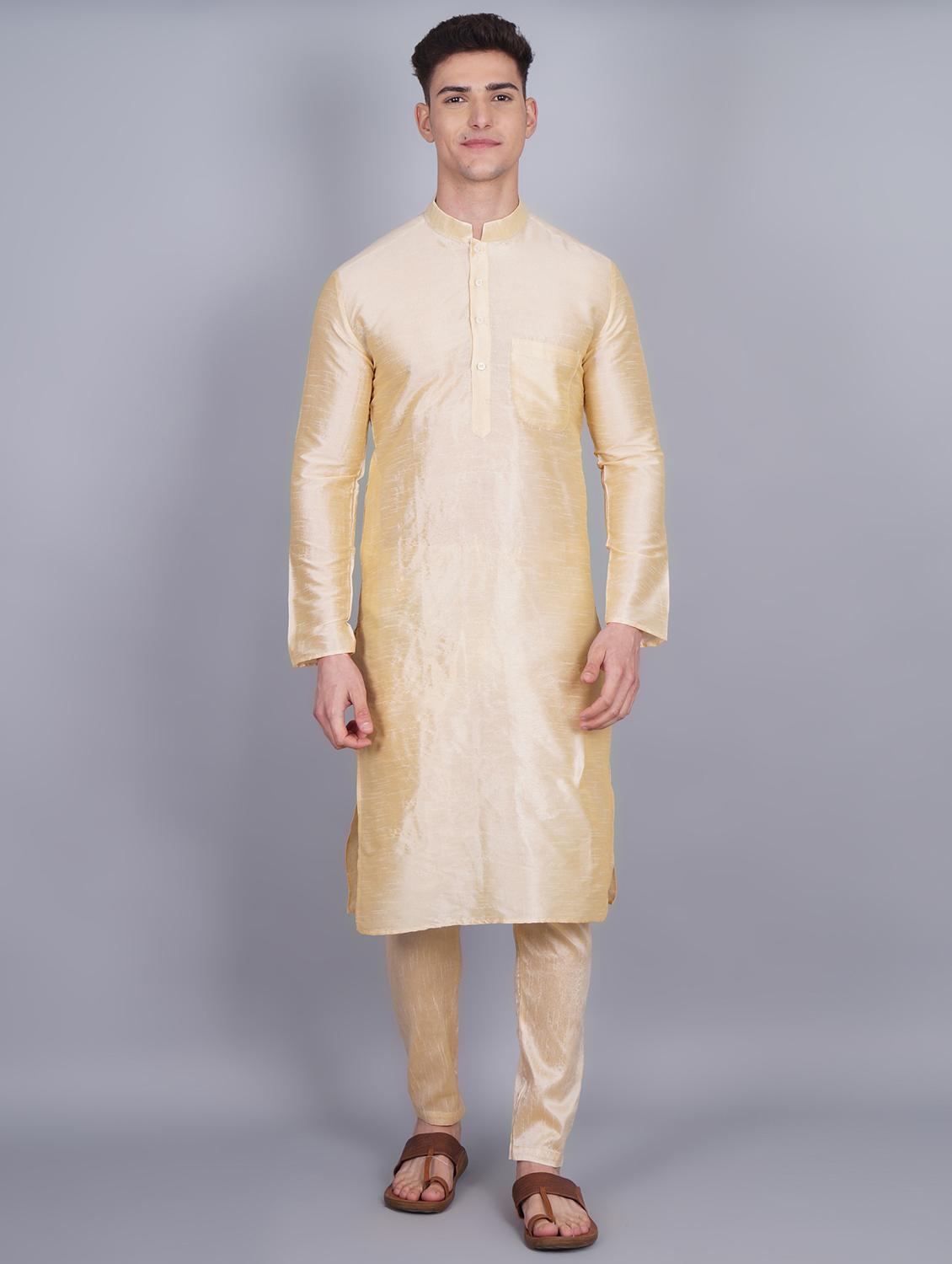 men mandarin collar solid kurta pyjama set - 19753423 - Zoom Image - 0