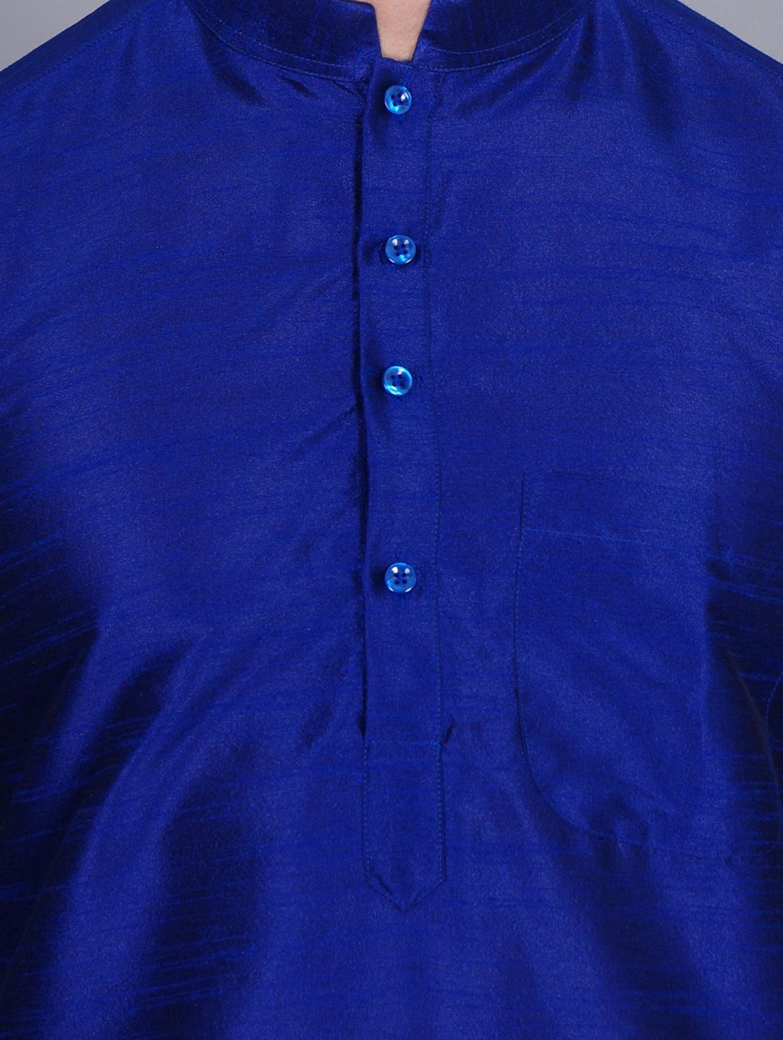 men mandarin collar solid kurta pyjama set - 19753427 - Standard Image - 3