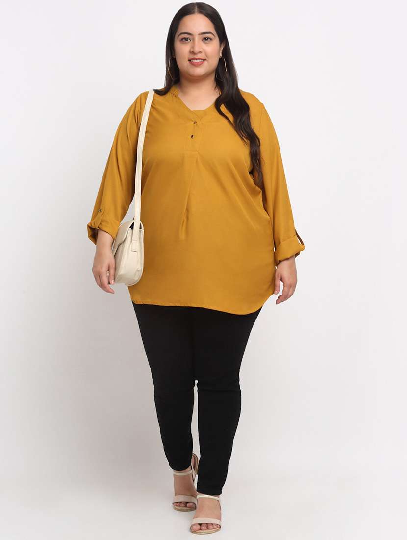 women's straight mandarin neck top - 19753552 -  Standard Image - 3