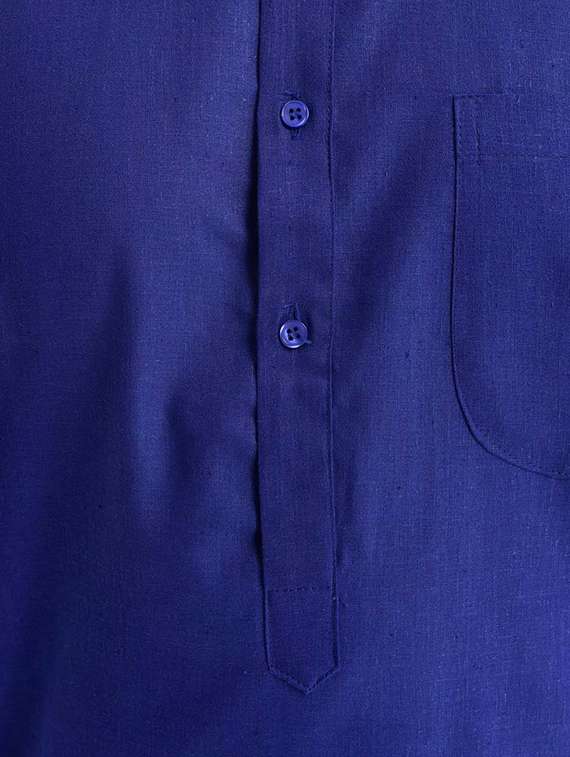 mandarin neck solid kurta pyjama set - 19754265 - Standard Image - 3