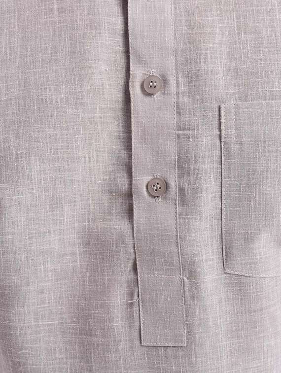 mandarin neck solid kurta pyjama set - 19754271 - Standard Image - 3