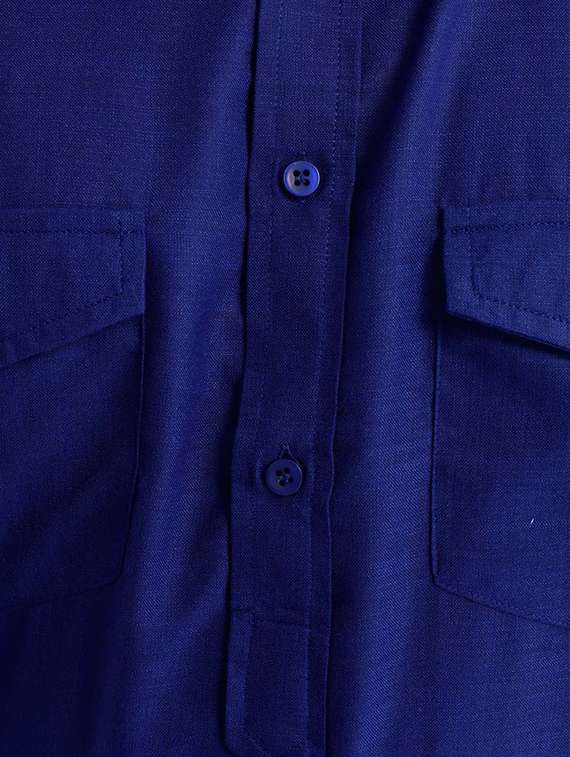 mandarin neck solid kurta pyjama set - 19754281 - Standard Image - 3