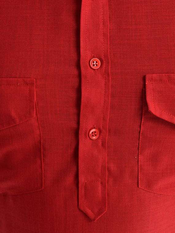 mandarin neck solid kurta pyjama set - 19754283 - Standard Image - 3