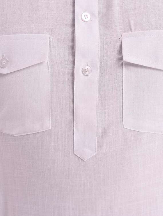 mandarin neck solid kurta pyjama set - 19754285 - Standard Image - 3