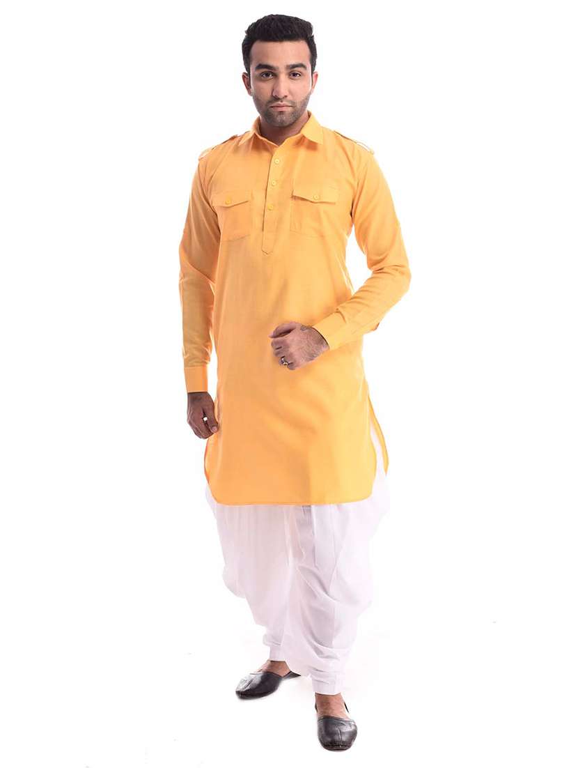mandarin neck solid kurta pyjama set - 19754287 -  Zoom Image - 0