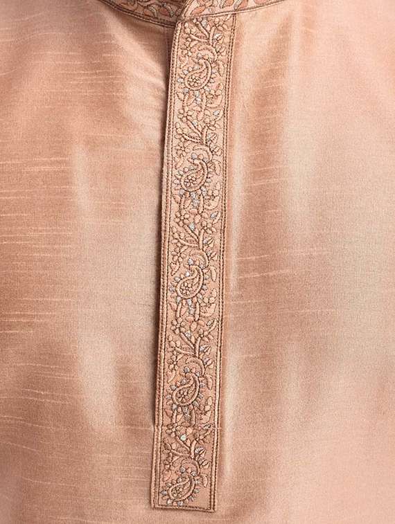 mandarin neck dhoti kurta set - 19754300 - Standard Image - 3