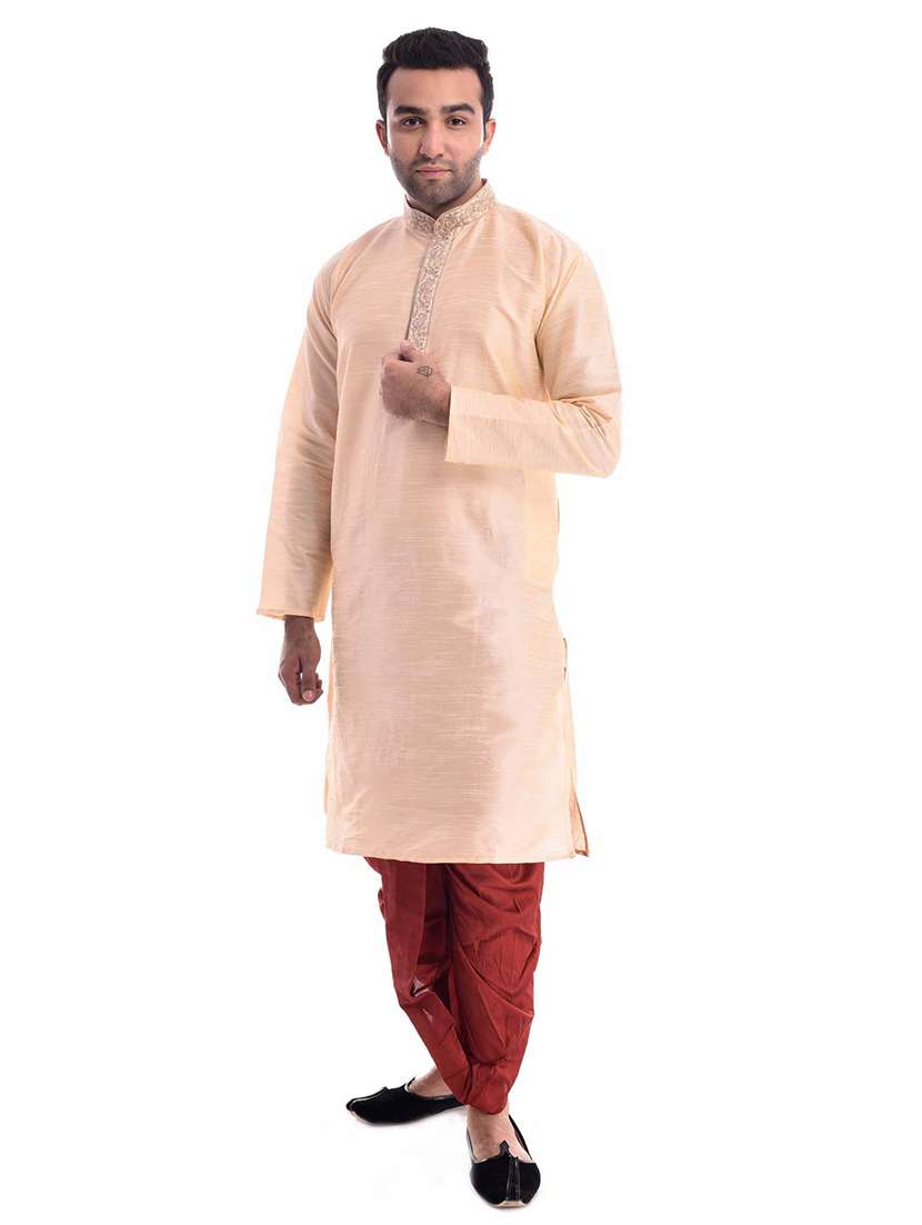 mandarin neck dhoti kurta set