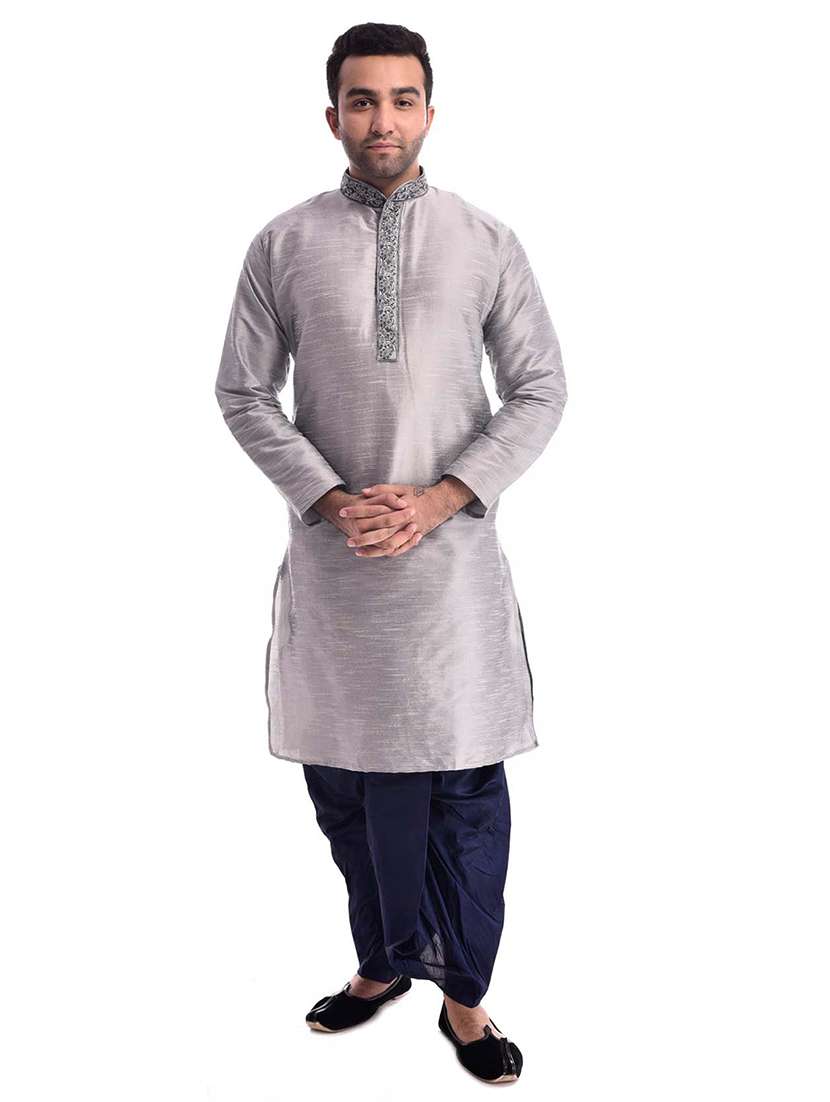 mandarin neck dhoti kurta set