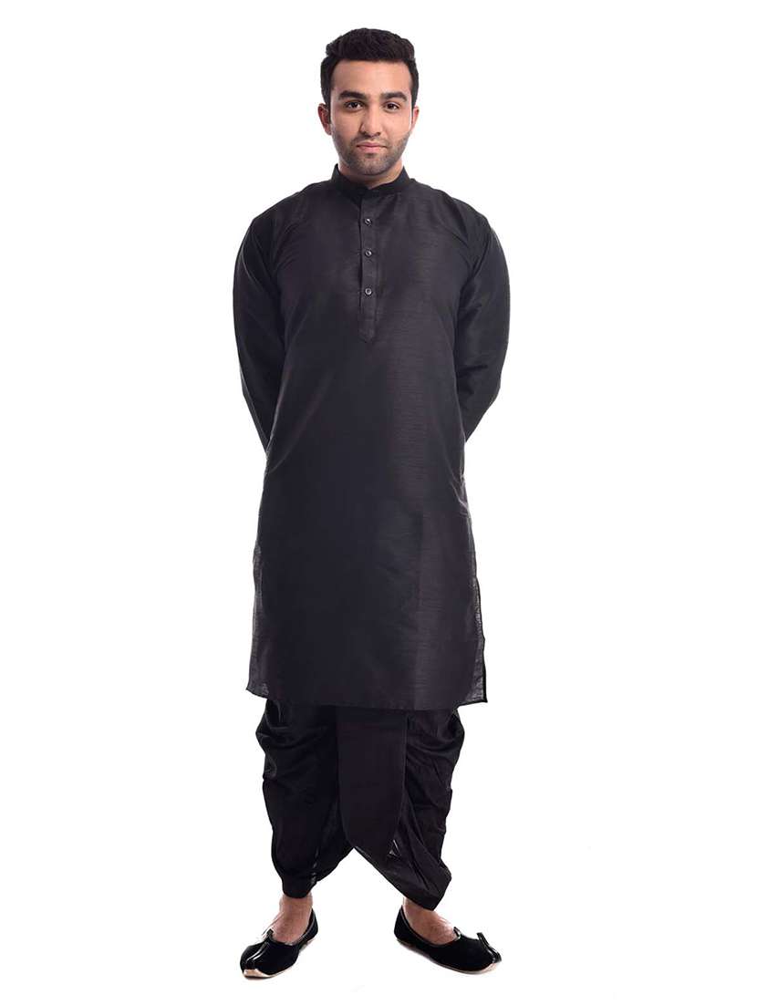 mandarin neck dhoti kurta set - 19754311 - Zoom Image - 0
